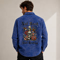 Acid Wash Skeleton Print [Blue]