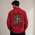 Acid Wash Skeleton Print [Red]