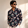 VISCOSE SHIRT [Navy blue]