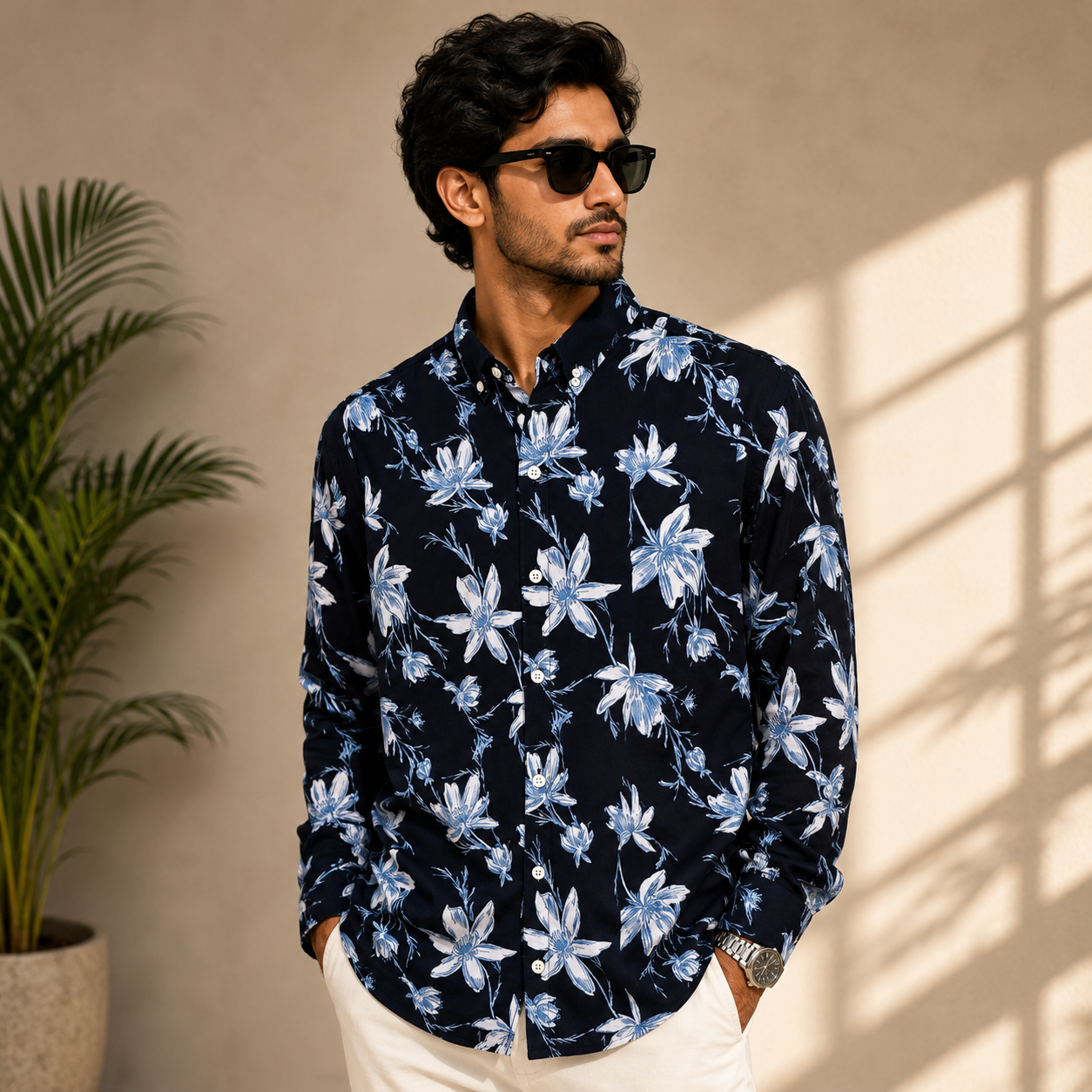 VISCOSE SHIRT[Dark navy]
