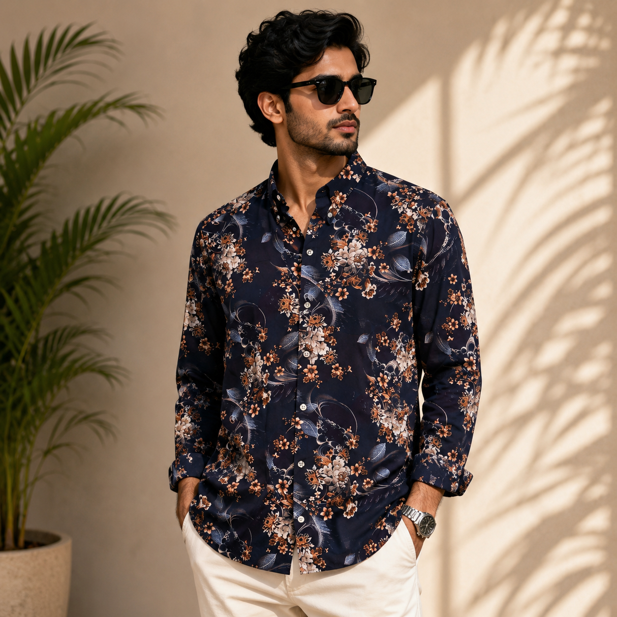 VISCOSE SHIRT[Dark Blue]