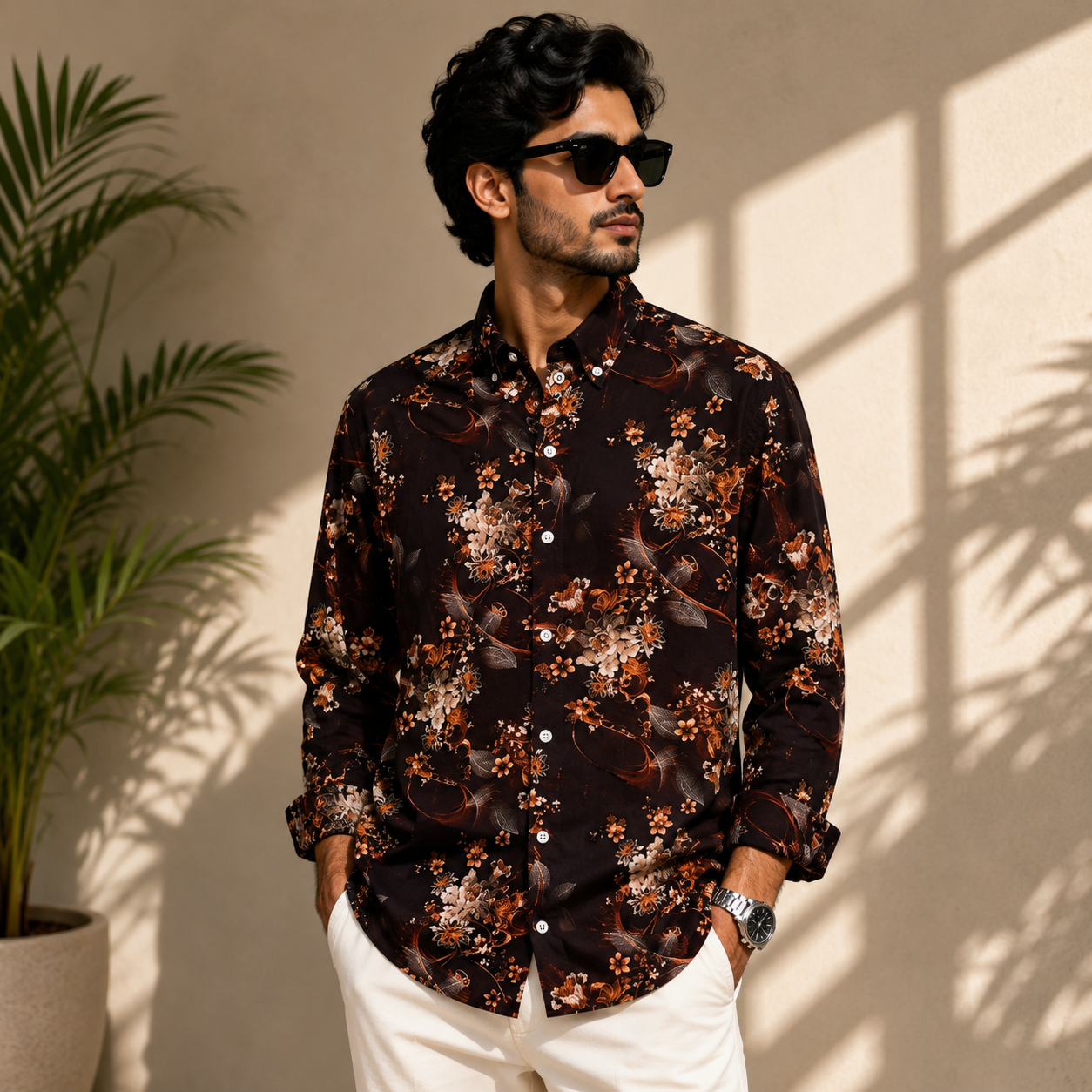 VISCOSE SHIRT [Dark Brown]