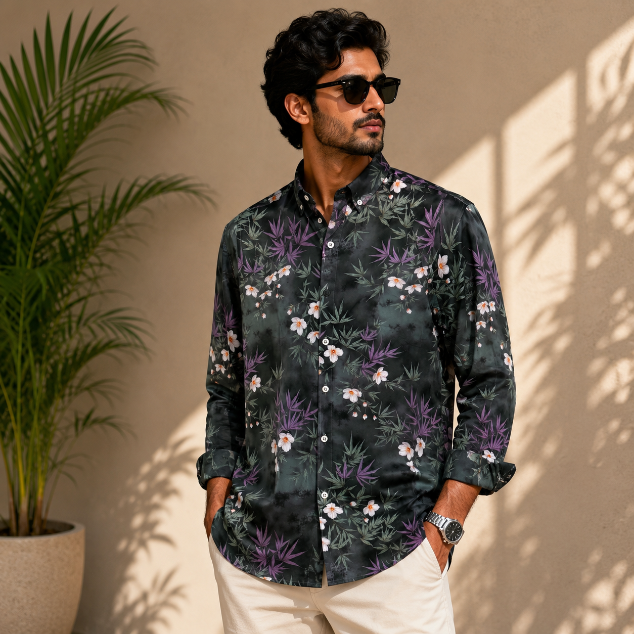 VISCOSE SHIRT [Dark Green]