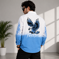 Eagle  Printed Tie & Dye Shirt [sky blue]