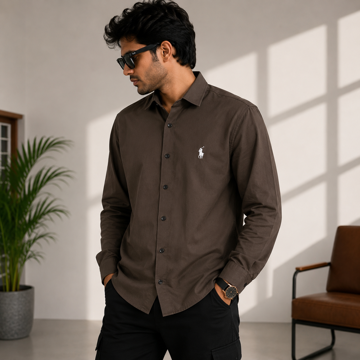 Golden Teri shirt [Chocolate Brown]