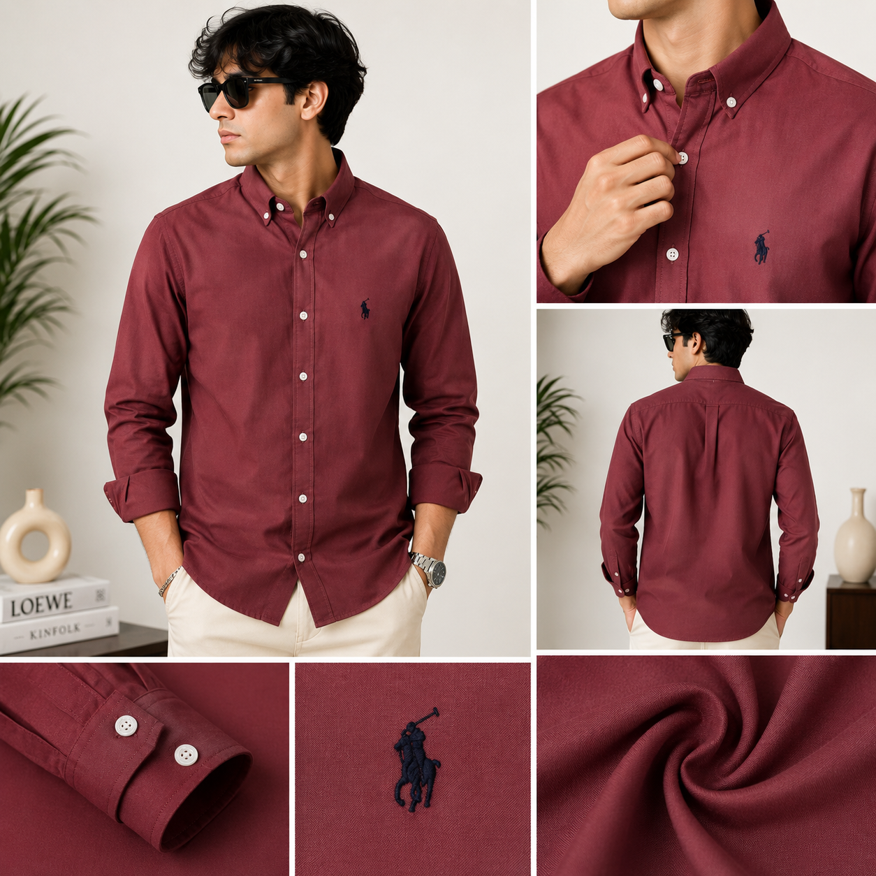 Oxford  Shirt  [wine Red]
