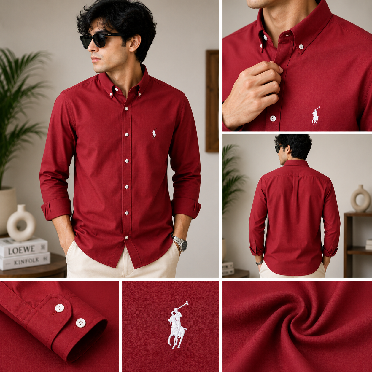 Oxford  Shirt  [ Red MAROON]