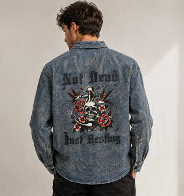 Acid Wash Skeleton Print [Ash]